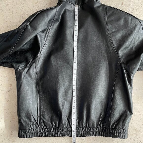 Silton Men's Vintage Black Leather Bomber Jacket, Size 40   EUC 2 - Picture 9 of 13